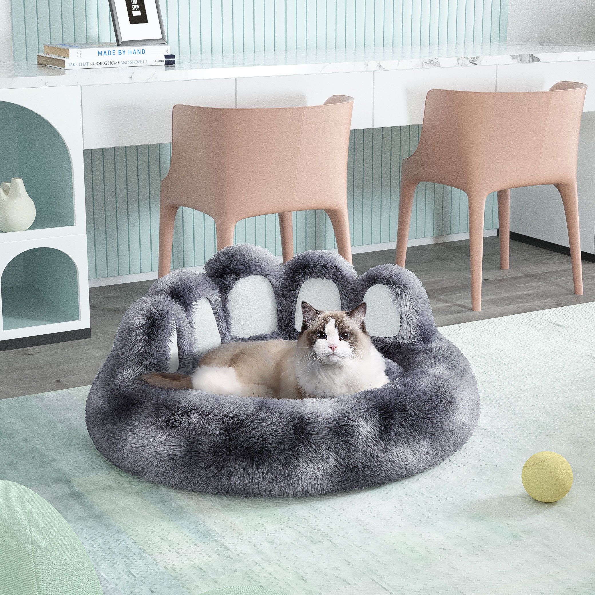 Cute Bear Paw Dog & Cat Bed – Plush Pet Bed for Small Breeds