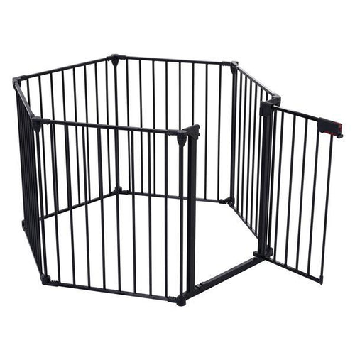 150-Inch Adjustable Safety Gate – 6-Panel Barrier for Stairs, Doorways & Restricted Areas ACS33