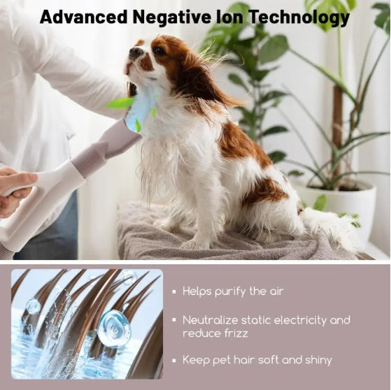 Pet Hair Blower with Negative Ion Function – Adjustable Temperature Dryer for Dogs and Cats care 25