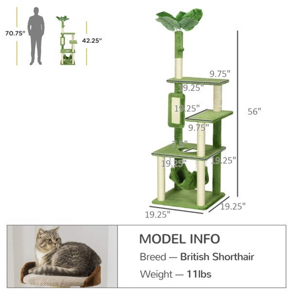 Multi-Level Cat Tree Climbing Tower – Indoor Cattery Play Structure for Cats, Amazon Shippable (Not Available on Walmart)