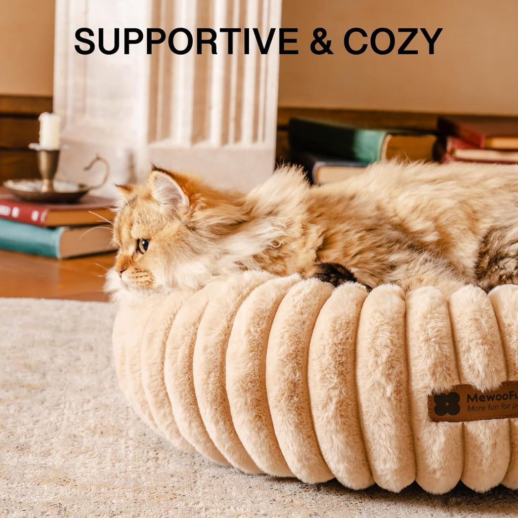 Donut Cat Bed – Washable Fluffy Calming Bed for Cats & Small Dogs | Cat Drinking & Feeding – bed32