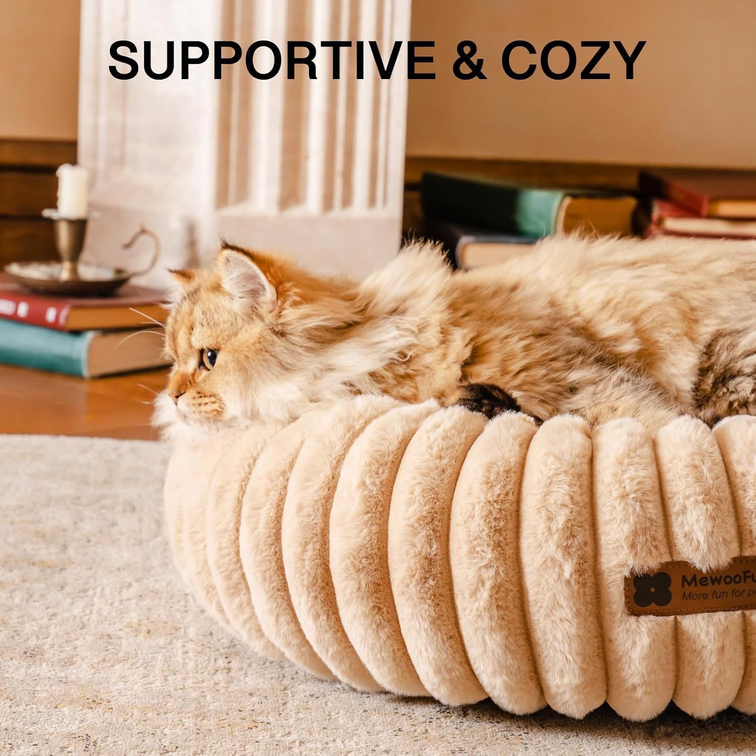 Donut Cat Bed – Washable Fluffy Calming Bed for Cats & Small Dogs | Cat Drinking & Feeding – bed32