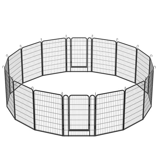 16-Piece Heavy-Duty Metal Pet Playpen Fence – Outdoor & Indoor Exercise Panels for Dogs & Cats ACS24