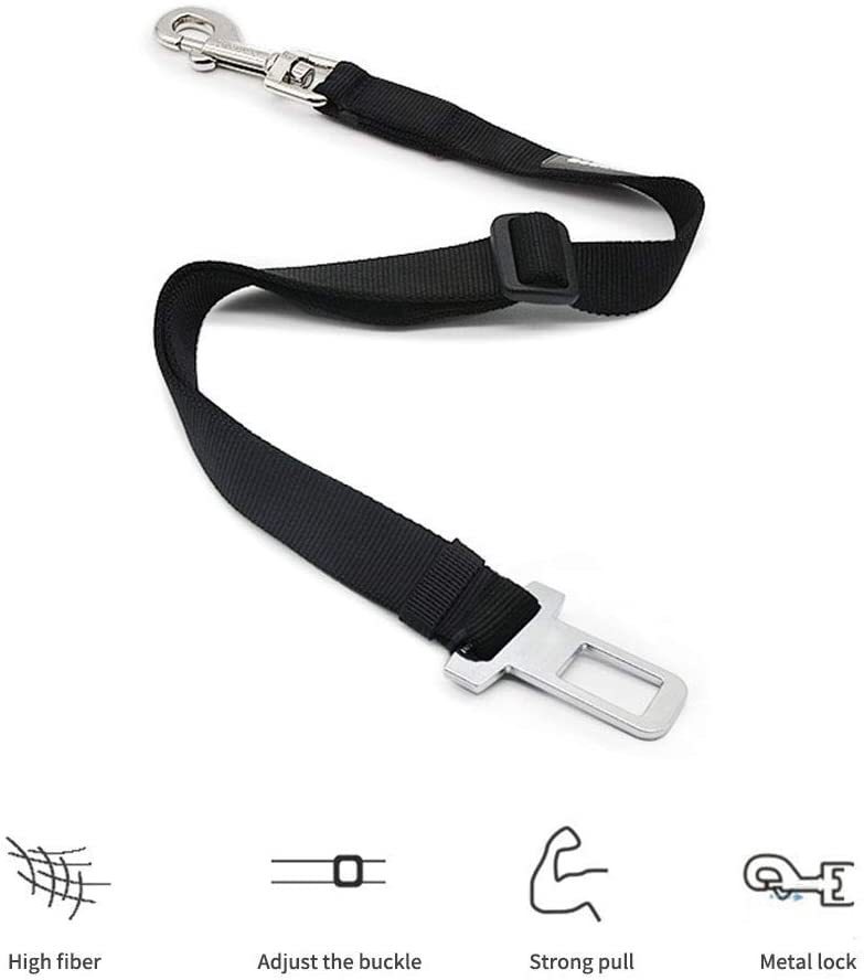 Retractable Dog Car Safety Belt – Adjustable Pet Seatbelt with Buckle for Vehicle Travel COL6