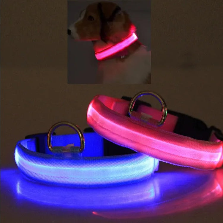 LED Pet Safety Halo Collar – Adjustable Light-Up Night Visibility Collar for Dogs & Cats ACS1