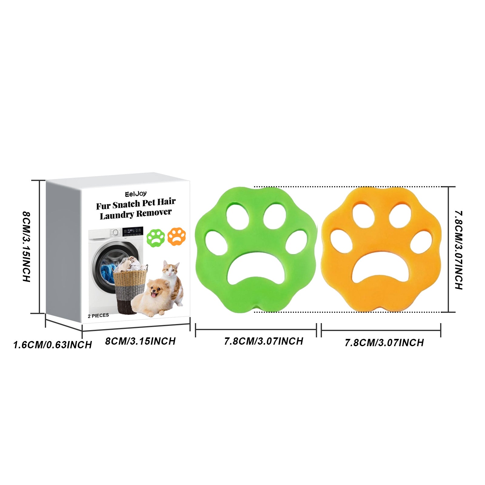 2 Pack Pet Hair Remover for Laundry – Reusable Lint Catcher for Dog Hair on Clothes, Bedding & Drinking Accessories