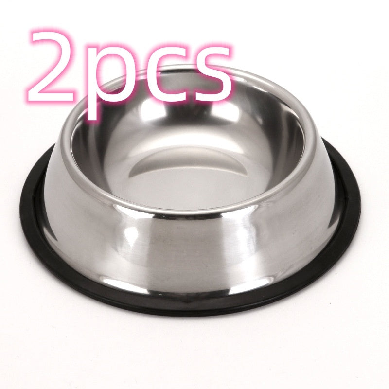 Pet Drinking & Feeding Classic Stainless Steel Bowls for Cats & Dogs – Durable Non-Slip Food & Water Dish