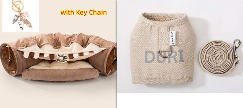 Collapsible Cat Tunnel – Durable & Washable Interactive Pet Toy | Cat Drinking & Feeding – bed8
