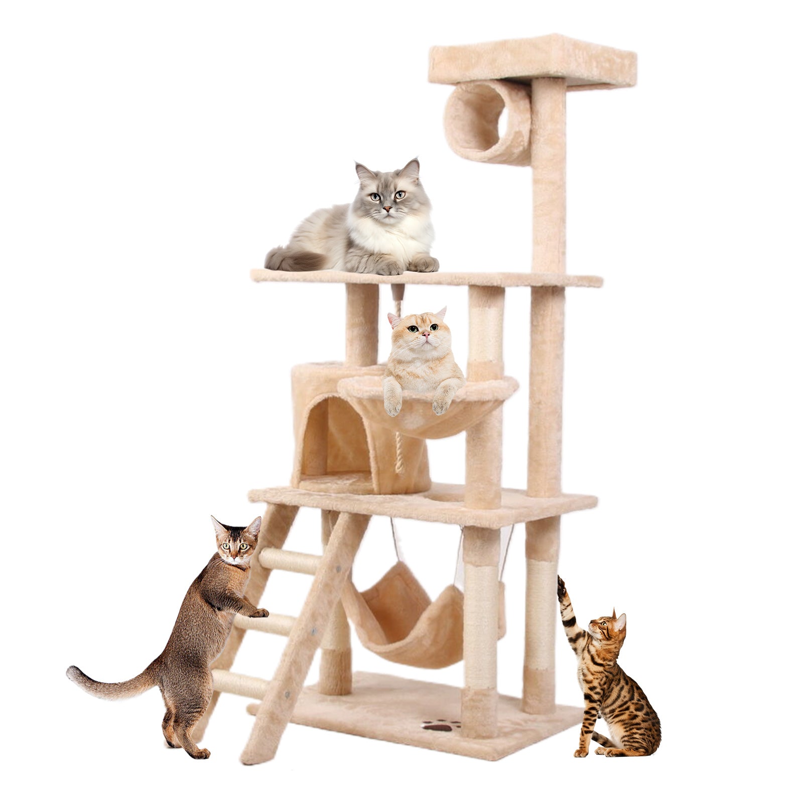 Cat Climbing Frame – Multi-Level Indoor Play Tower with Scratching Posts & Rest Platforms for Active Cats | Cat Drinking & Feeding – furn20