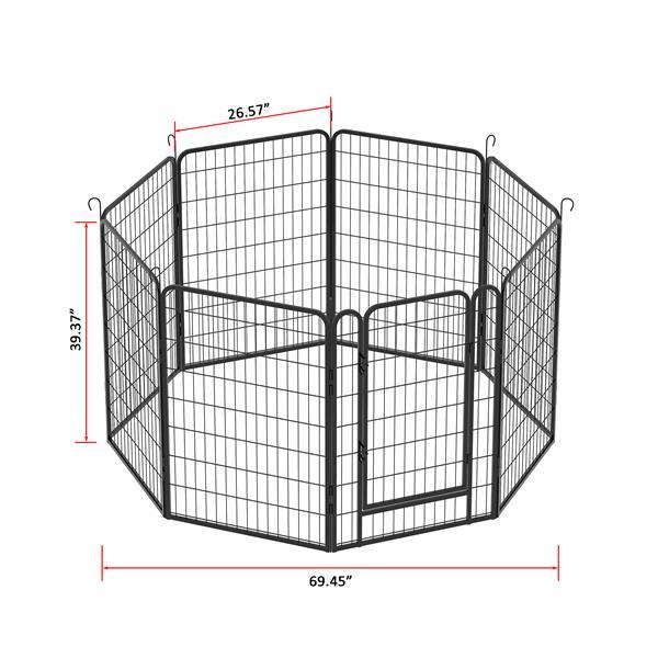 8-Piece Heavy-Duty Metal Pet Playpen Fence – Portable Exercise Panels for Dogs & Cats ACS26