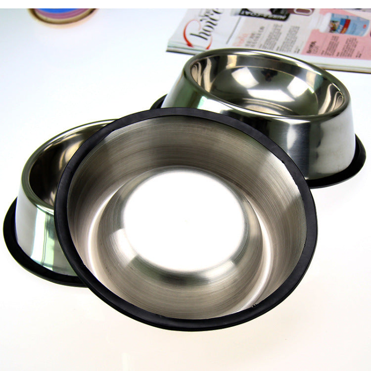 Pet Drinking & Feeding Classic Stainless Steel Bowls for Cats & Dogs – Durable Non-Slip Food & Water Dish
