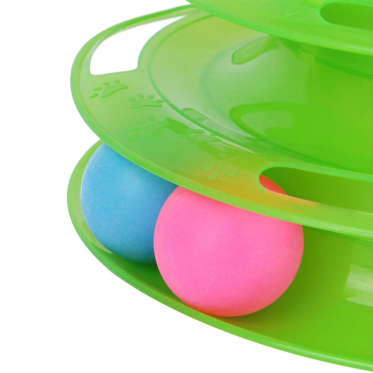 Interactive Cat Tower Toy – 3-Level Spinning Ball Amusement Track