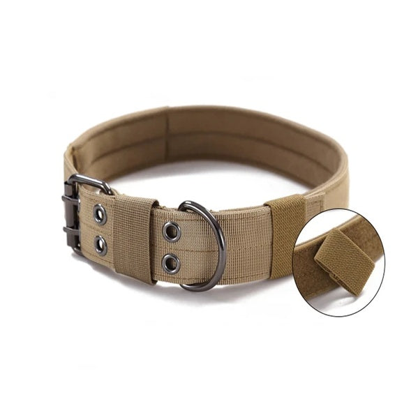 Wide Tactical K9 Dog Collar – Heavy Duty Nylon Military Collar for Large Dogs with Metal Buckle, Great for Training & Drinking & Feeding Areas COL 23