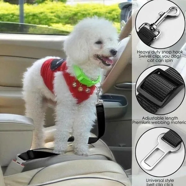 2-Pack Pet Safety Seatbelt – Adjustable Car Seat Harness for Cats & Dogs, Ideal for Travel & Drinking & Feeding Stops COL 24