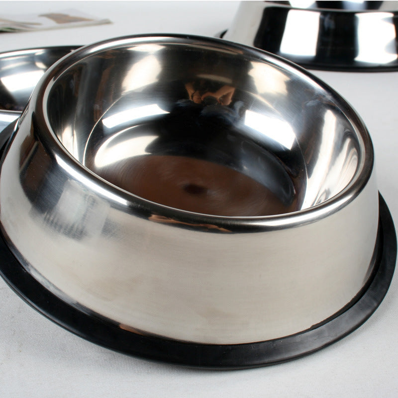 Pet Drinking & Feeding Classic Stainless Steel Bowls for Cats & Dogs – Durable Non-Slip Food & Water Dish