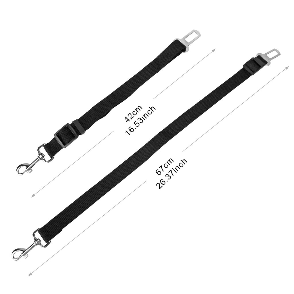 2-Pack Pet Seat Belt Leash – Adjustable Nylon Safety Harness Strap for Dogs & Cats in Cars, Perfect for Travel & Drinking & Feeding Stops COL 26
