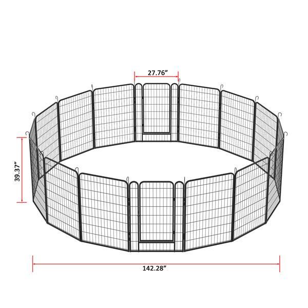 16-Piece Heavy-Duty Metal Pet Playpen Fence – Outdoor & Indoor Exercise Panels for Dogs & Cats ACS24