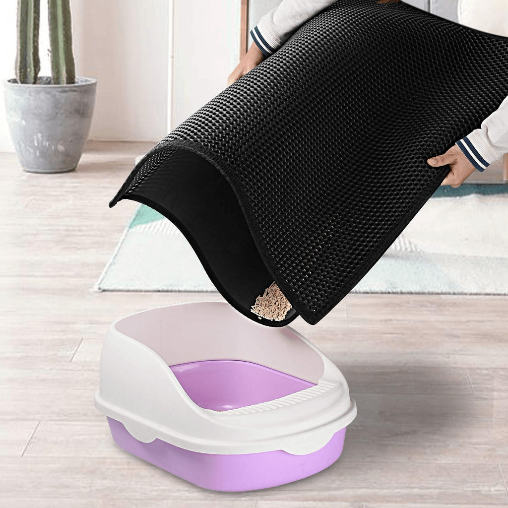 Waterproof Honeycomb Cat Litter Mat – Double Layer & Non-Slip