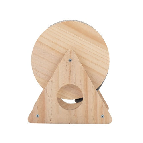 Wooden 360° Rotating Cat Scratching Post – Interactive Scratch Toy with Bell for Indoor Cats & Kittens – Natural Color