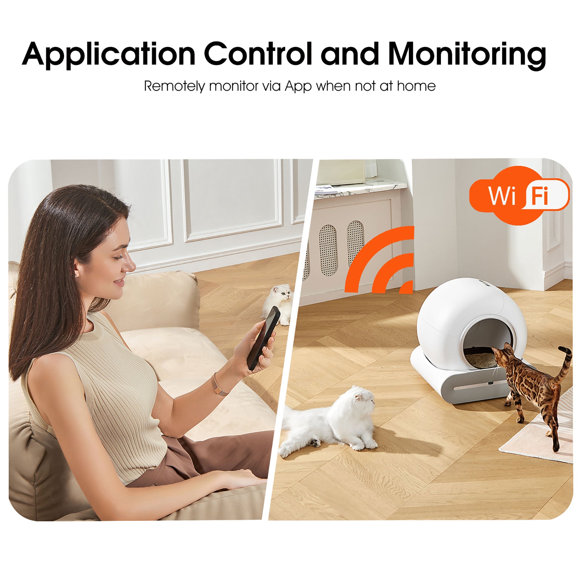 Self-Cleaning Litter Box – Intelligent Automatic Scooping & Deodorization with App Control and 2.4G WiFi | Cat Drinking & Feeding – furn14