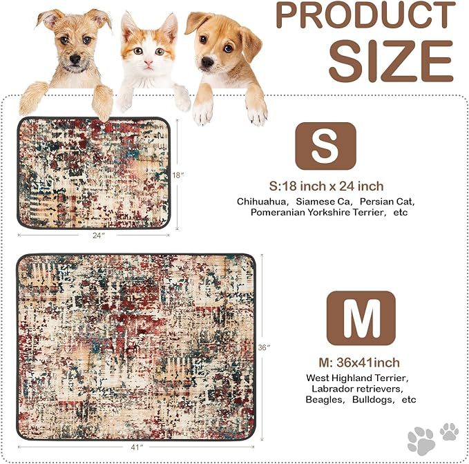 Qeils Reusable Washable Dog Pee Pads (2 Pack) – 18x24" Super Absorbent, Leakproof, Non-Slip Puppy Training Pads for Crate, Floor & Couch