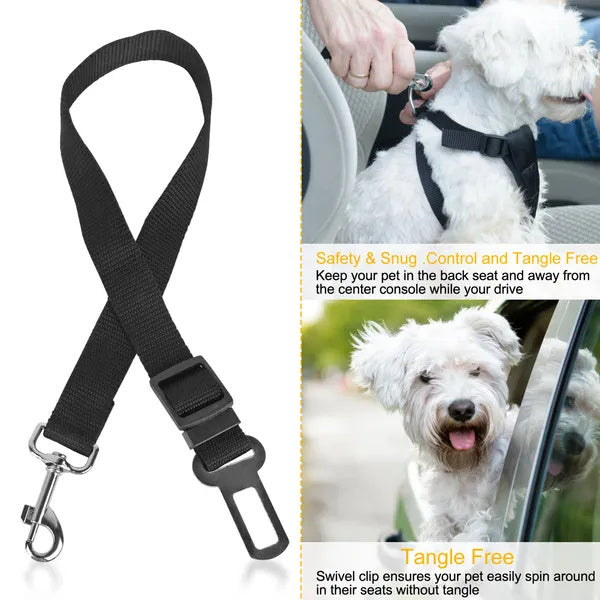 2-Pack Adjustable Pet Seat Belt Leash – Safety Harness Leads for Dogs & Cats ACS7