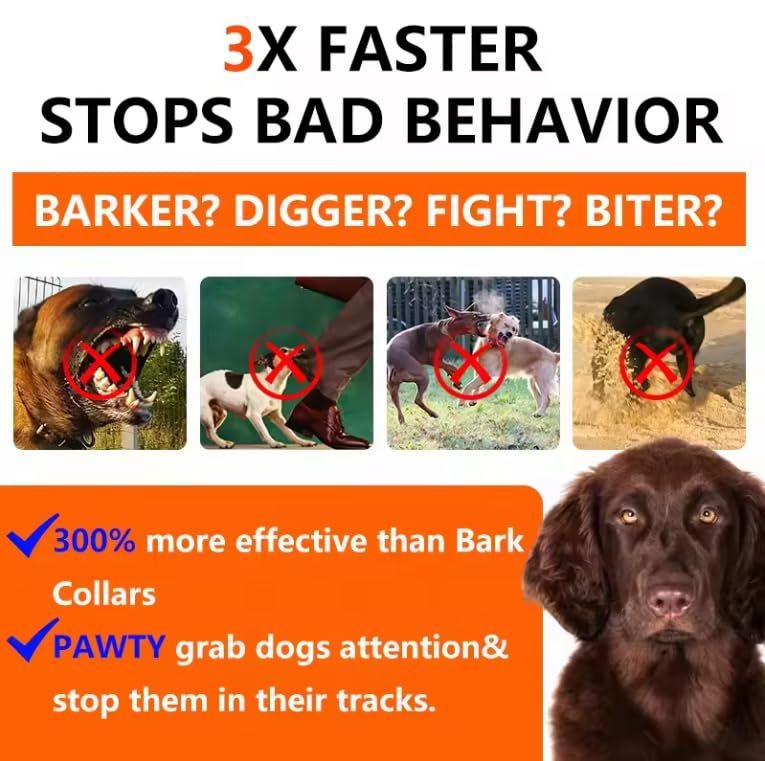 Dog Bark Deterrent Training Device – 50ft Range Anti-Bark Tool for Behavior Correction & Collar Support ACS25