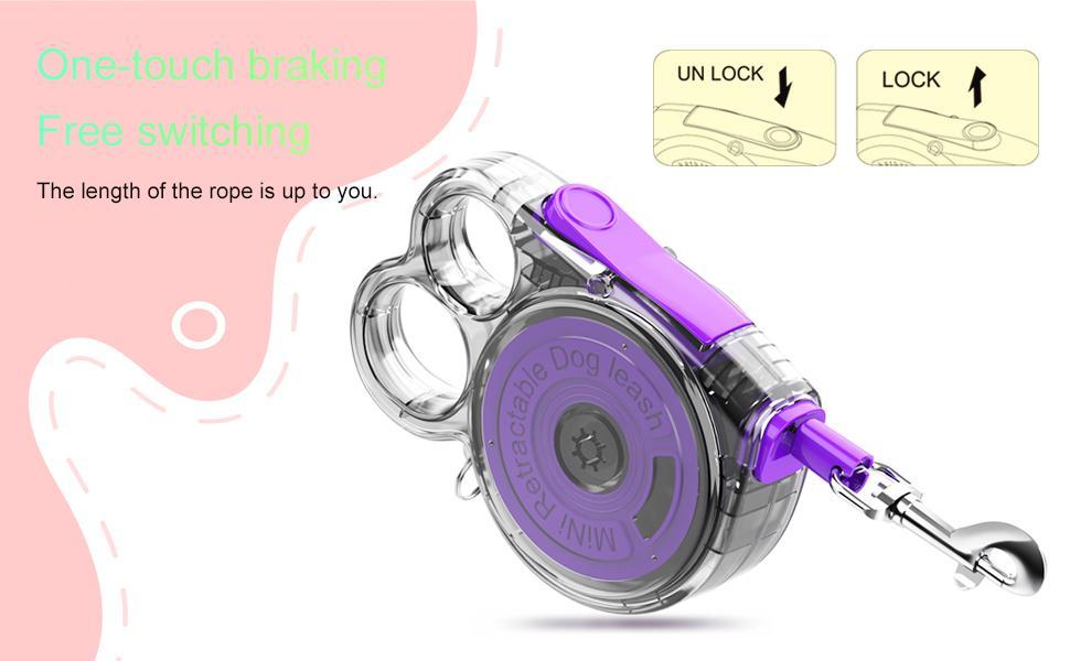 Mini Retractable Dog Leash – Lightweight & Easy-to-Use Lead for Small Pets, Outdoor Walks & Drinking & Feeding Areas COL 19