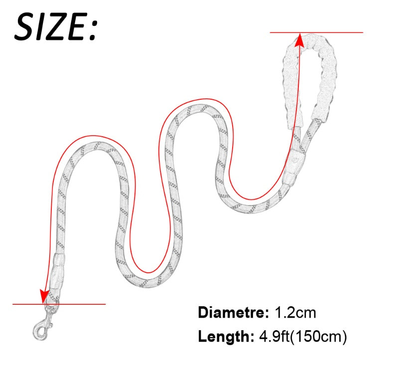 Reflective Nylon Dog Leash – Durable Walking & Training Rope for Small, Medium & Large Dogs COL2