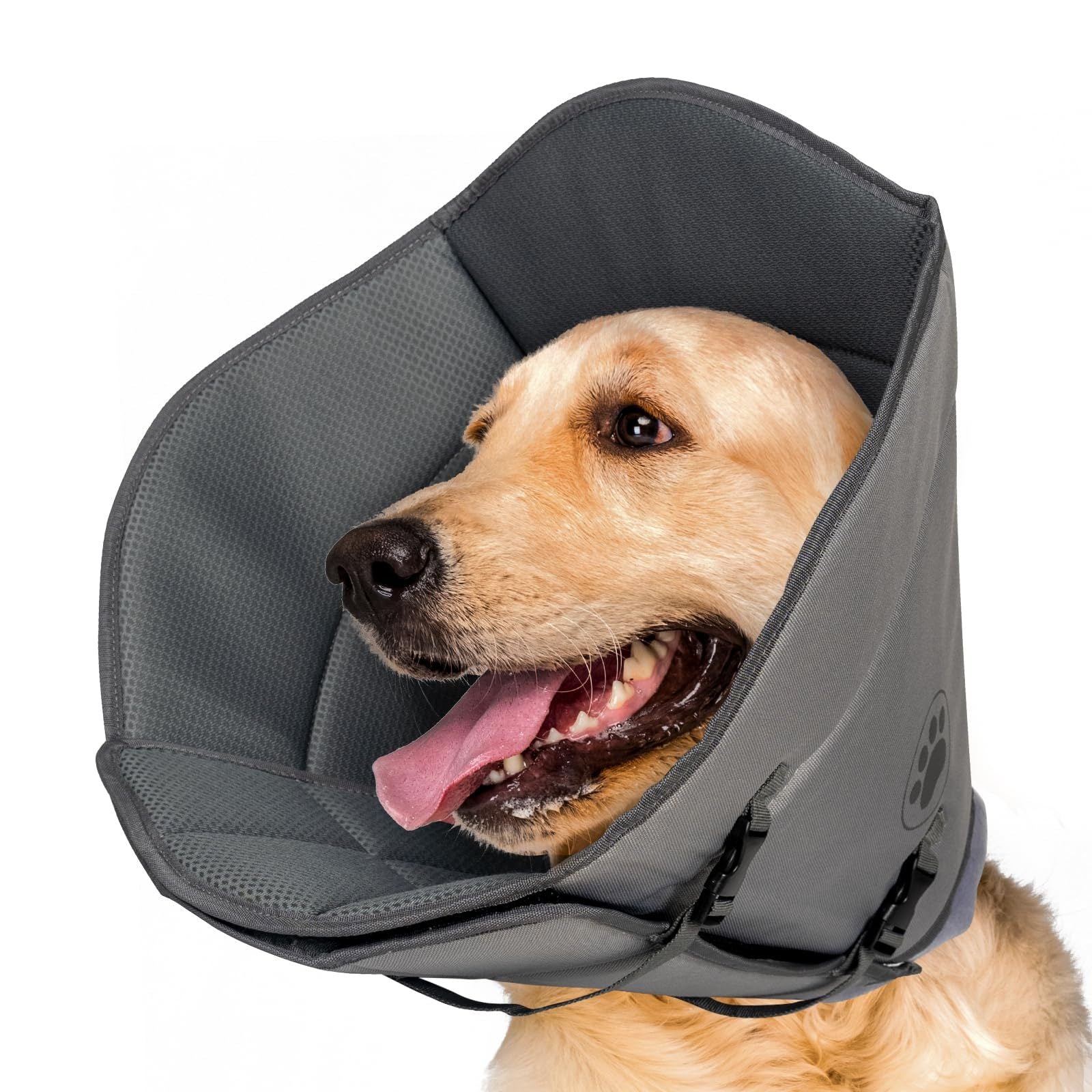 IFurffy Soft Dog Recovery Cone – Breathable Adjustable Collar for Post-Surgery Licking & Wound Protection, XL Size ACS32