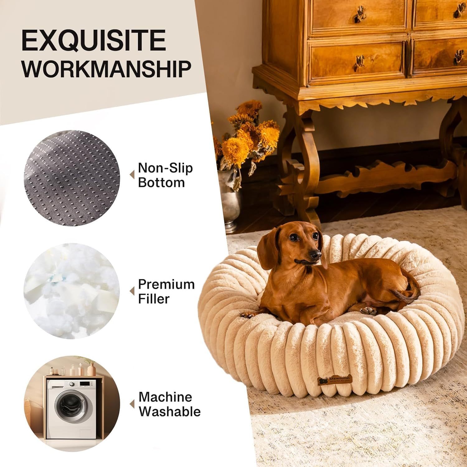 Donut Cat Bed – Washable Fluffy Calming Bed for Cats & Small Dogs | Cat Drinking & Feeding – bed32