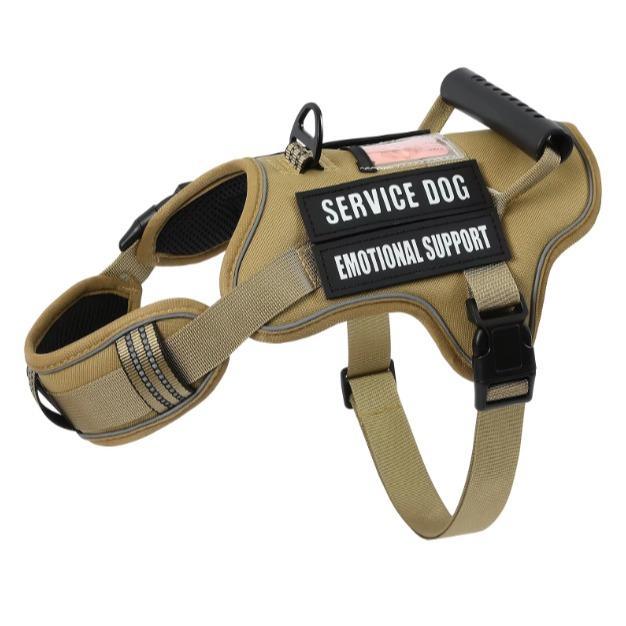 Tactical Service Dog Vest Harness – Anti-Pull, Adjustable & Reflective Pet Gear with Control Handle for Easy Walking, Training & Drinking & Feeding Areas COL 27