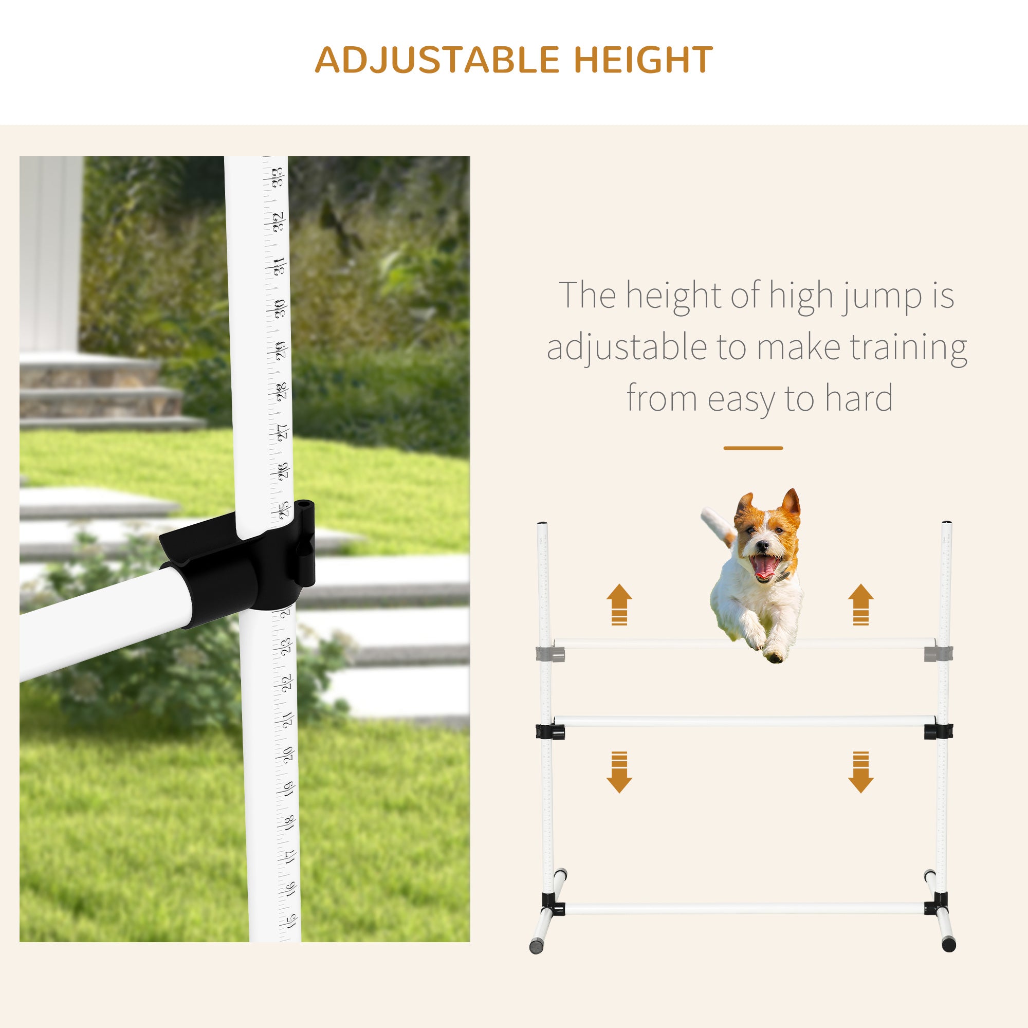 4-Piece Dog Agility Training Set – Height-Adjustable Jumping Poles, Hurdles & Exercise Equipment for Small to Large Dogs