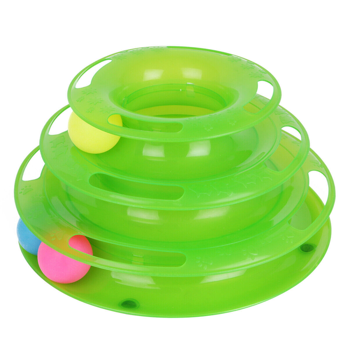 Interactive Cat Tower Toy – 3-Level Spinning Ball Amusement Track