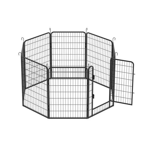 8-Piece Heavy-Duty Metal Pet Playpen Fence – Portable Exercise Panels for Dogs & Cats ACS26