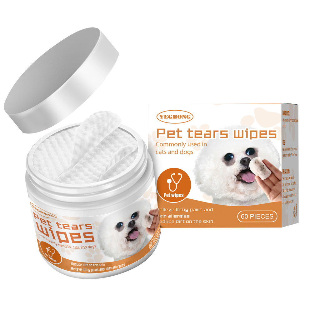 Pet Eye Wipes for Dogs & Cats – Tear Stain Remover, Eye Cleaning Cotton Pads for Daily Use