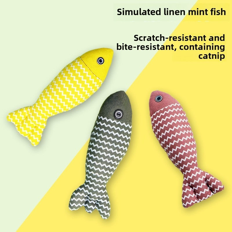 Pet Mint Fish Toy for Cats – Soft Catnip Plush Fish (Color Sent Randomly), Fun Toy for Cats of All Ages