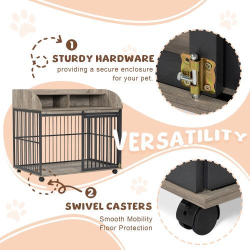 The Wooden Kennel – Spacious Outdoor Dog House Suitable for Large and Medium-Sized Breeds | Cat Drinking & Feeding – furn32