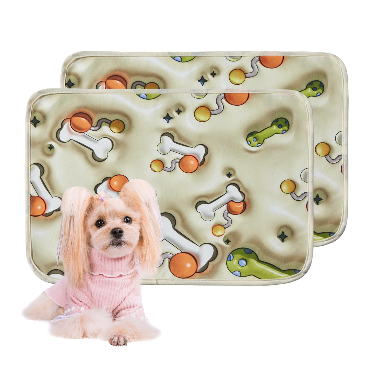 Qeils Reusable Puppy Pads – Washable, Leakproof & Non-Slip Dog Training Mats (2 Pcs) | Cat Drinking & Feeding – bed35