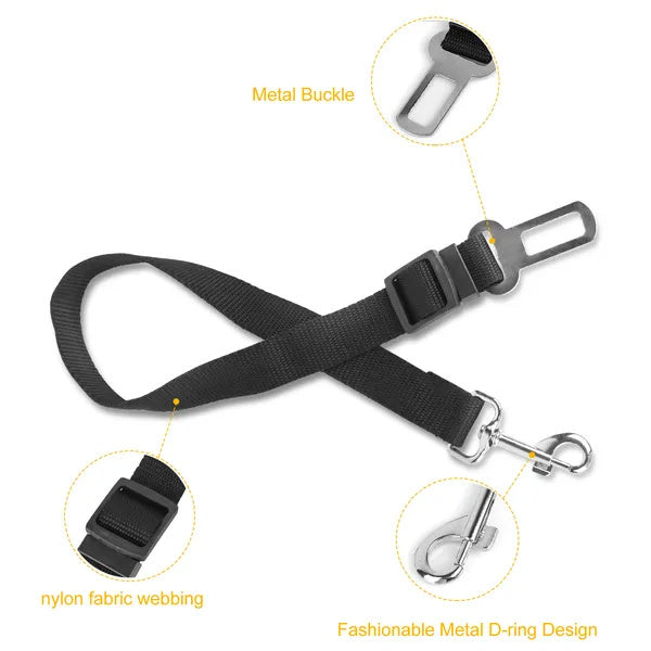 2-Pack Adjustable Pet Seat Belt Leash – Safety Harness Leads for Dogs & Cats ACS7