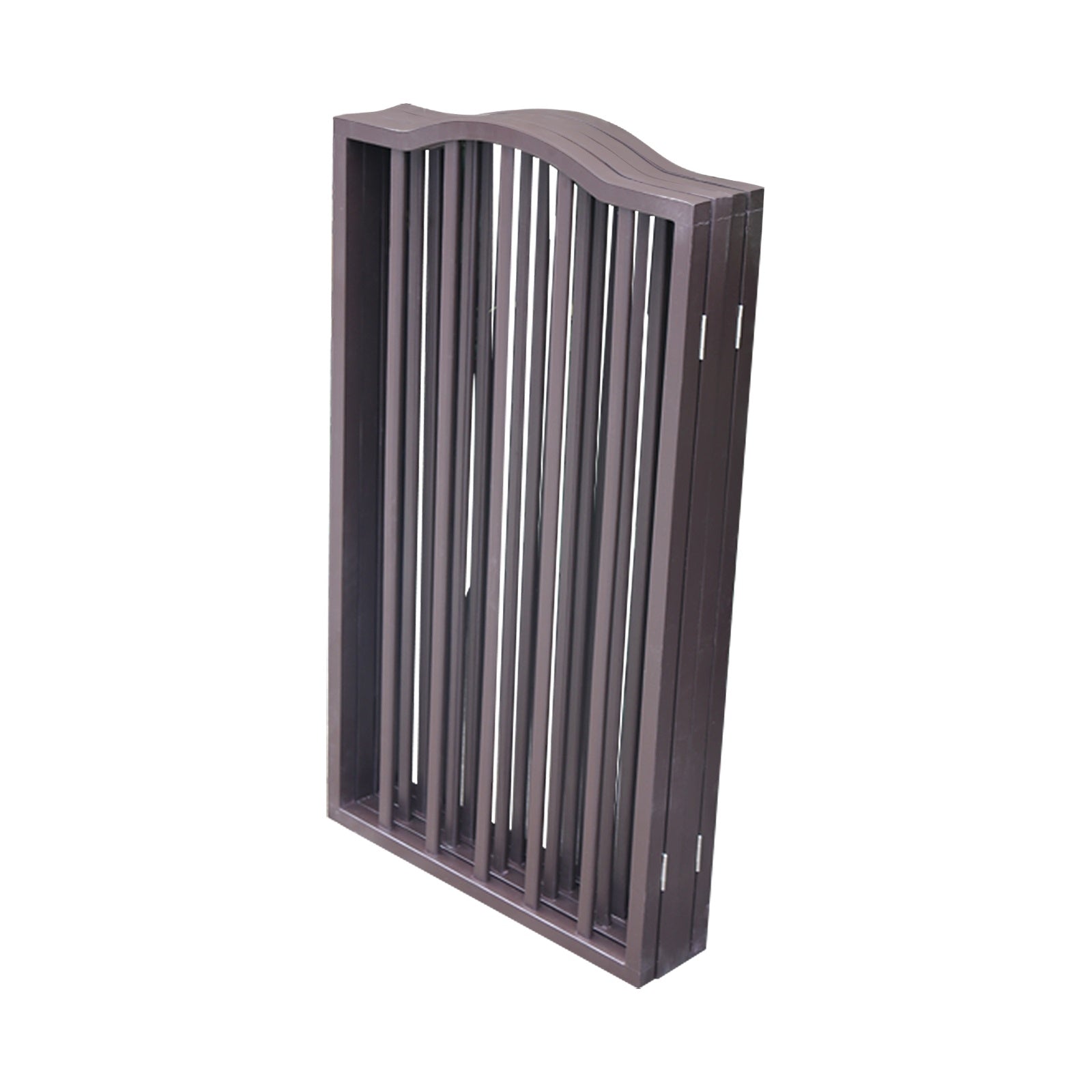 Freestanding Folding Dog Gate – Arc Wooden Design for Doorways & Stairs, Brown Finish ACS41