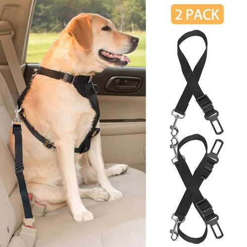 2-Pack Adjustable Pet Seat Belt Leash – Safety Harness Leads for Dogs & Cats ACS7