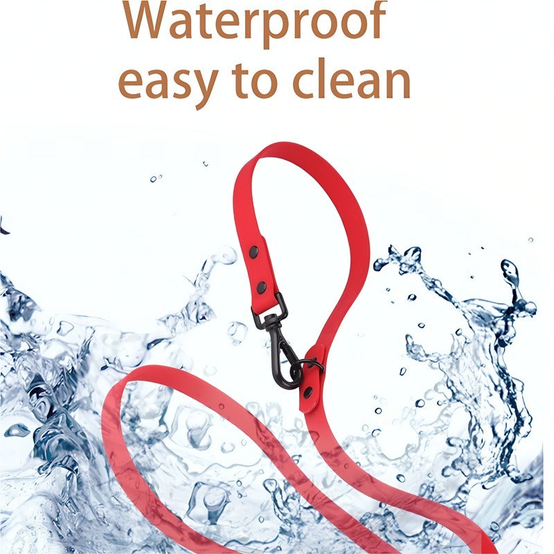 Waterproof Pet Silicone Collar & Leash Set – Easy-to-Clean, Adjustable for Small & Large Dogs, Ideal for Drinking & Feeding Areas COL 17