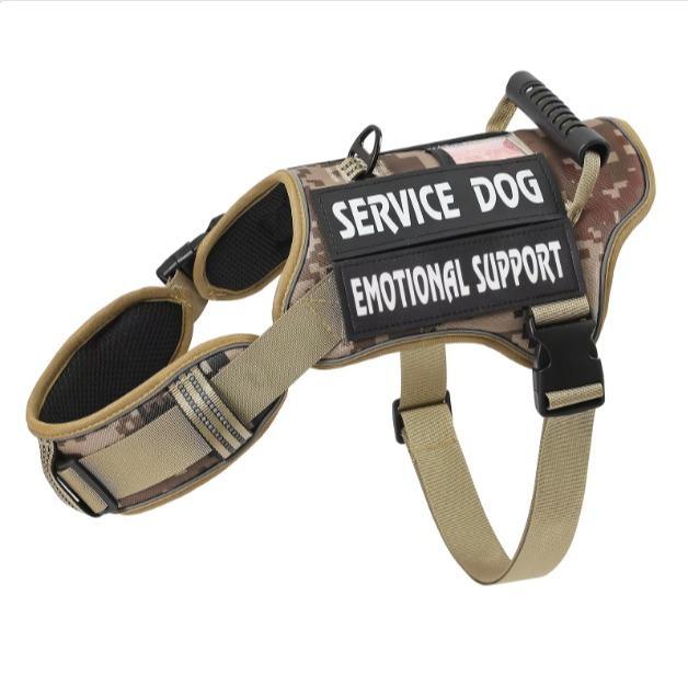 Tactical Service Dog Vest Harness – Anti-Pull, Adjustable & Reflective Pet Gear with Control Handle for Easy Walking, Training & Drinking & Feeding Areas COL 27