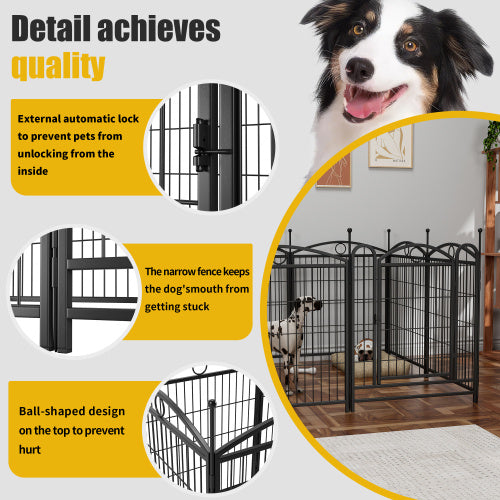 32-Inch 8-Panel Metal Dog Fence – Heavy-Duty Outdoor Pet Playpen Enclosure ACS8