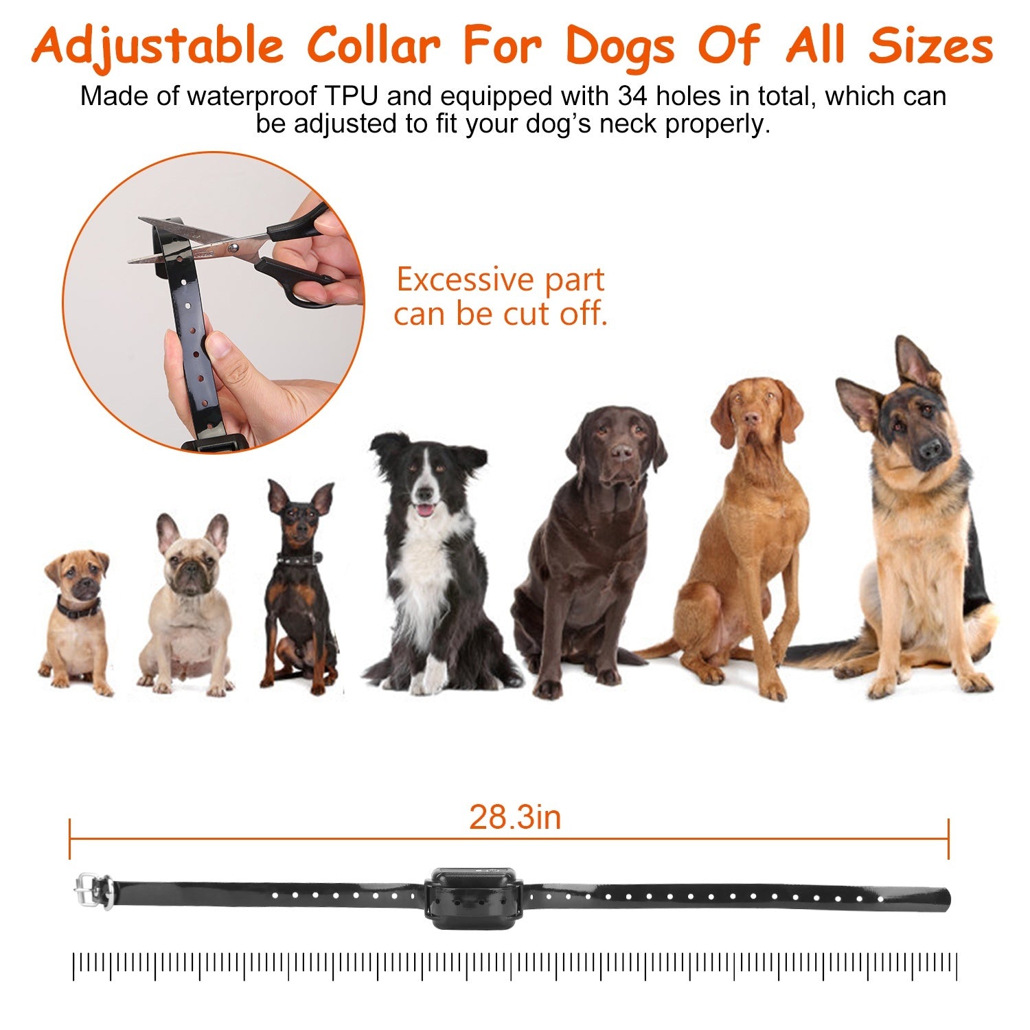 Underground Dog Fence System – 100-Level Adjustable IPX7 Waterproof Rechargeable Receiver for Small to Large Dogs ACS52