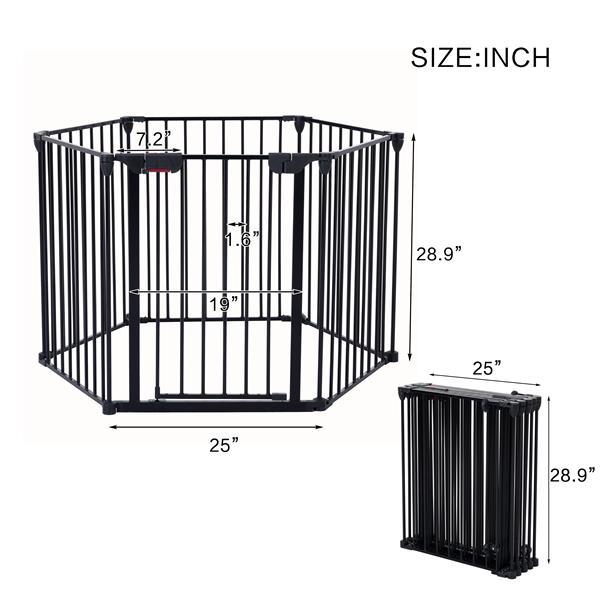 150-Inch Adjustable Safety Gate – 6-Panel Barrier for Stairs, Doorways & Restricted Areas ACS33