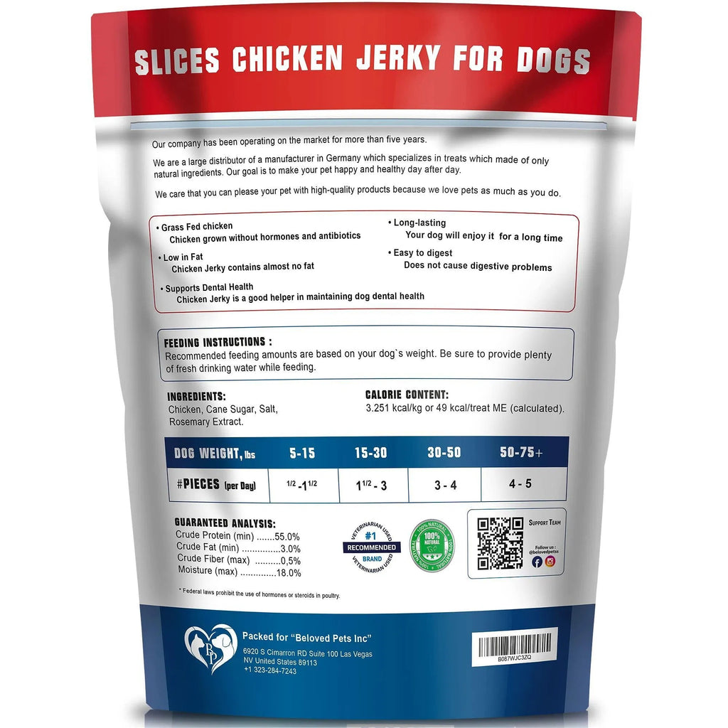 Feeding Chicken Jerky Dog Treats – 1.5 lb Human-Grade, Grain-Free Organic Meat Strips, All-Natural High Protein Chews for Training Small & Large Dogs