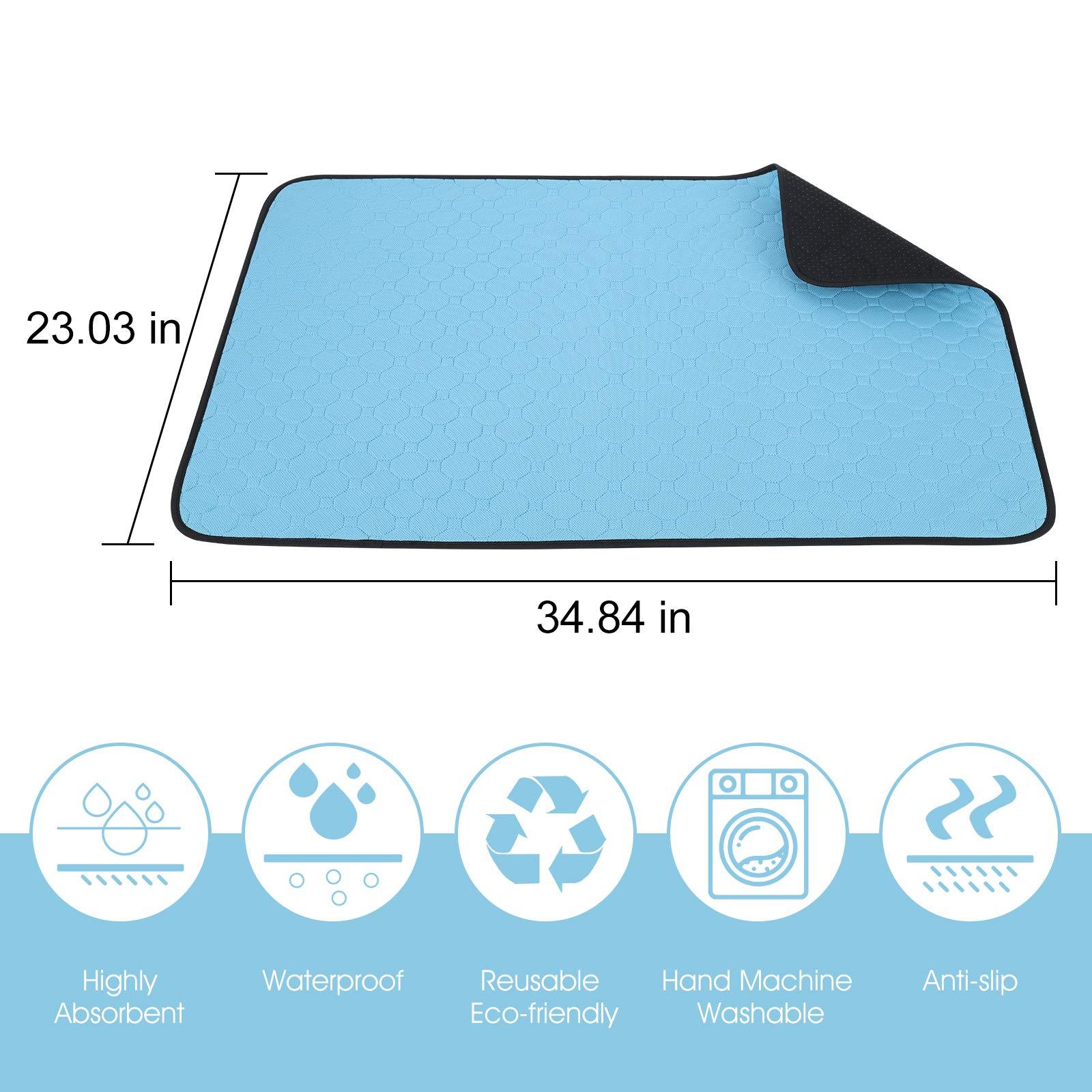 2-Pack Washable Dog Urine Pads – Waterproof, Non-Slip Toilet Training Mats for Puppies & Cats (34.5 x 23 in) ACS27