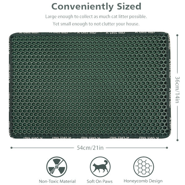 Double-Layer Rice Shaped Cat Litter Pad – Waterproof & Easy to Clean | Cat Drinking & Feeding – bed94
